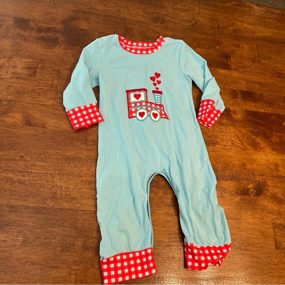 Blue and Red Train-Themed Kids One Piece size 24 months - Picture 1 of 5